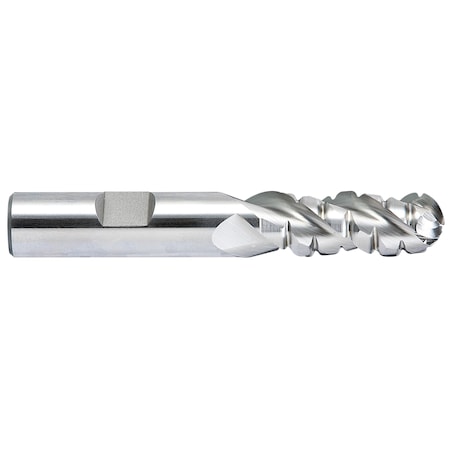 3 Flute 42 Degree Helix Reg LenBall Nose Rougher T-15 Ticn Coated